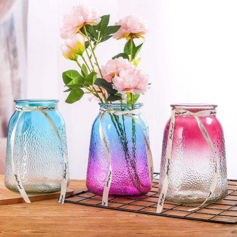 Simple Ice Seal Glass Gradient Color Vase