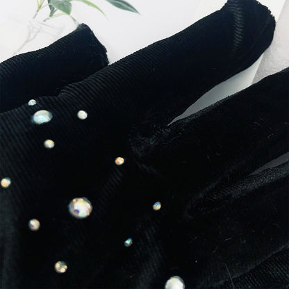 Warm Gold Velvet Clothing Gloves