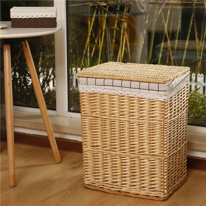 Storage Basket Rattan Large Toy With Lid