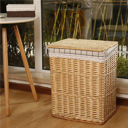 Storage Basket Rattan Large Toy With Lid