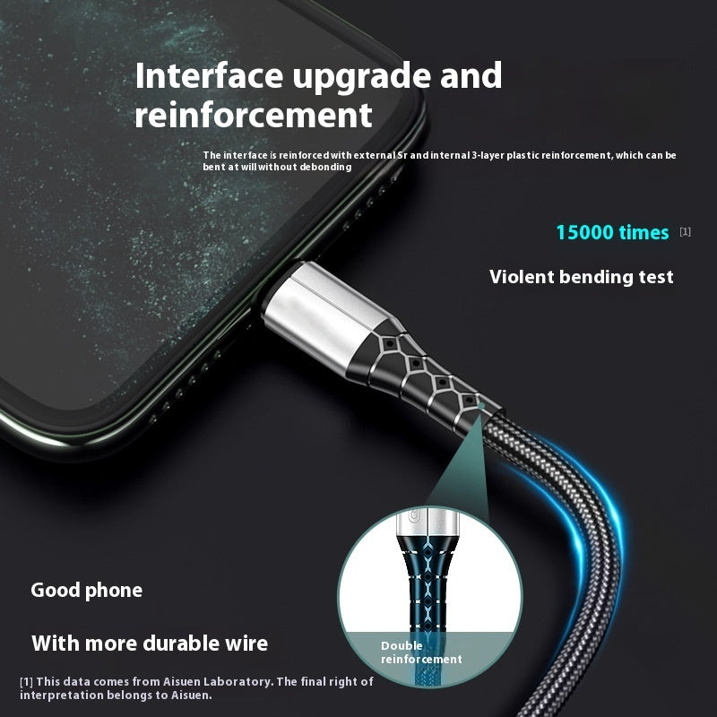 Android TYPE-C Super Fast Charge 5A Nylon Braided Mobile Phone Charging Cable