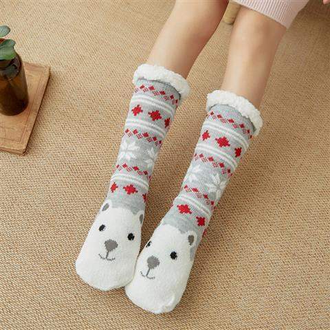 Home Indoor Women's Extra Thick Non Slip Warm Socks
