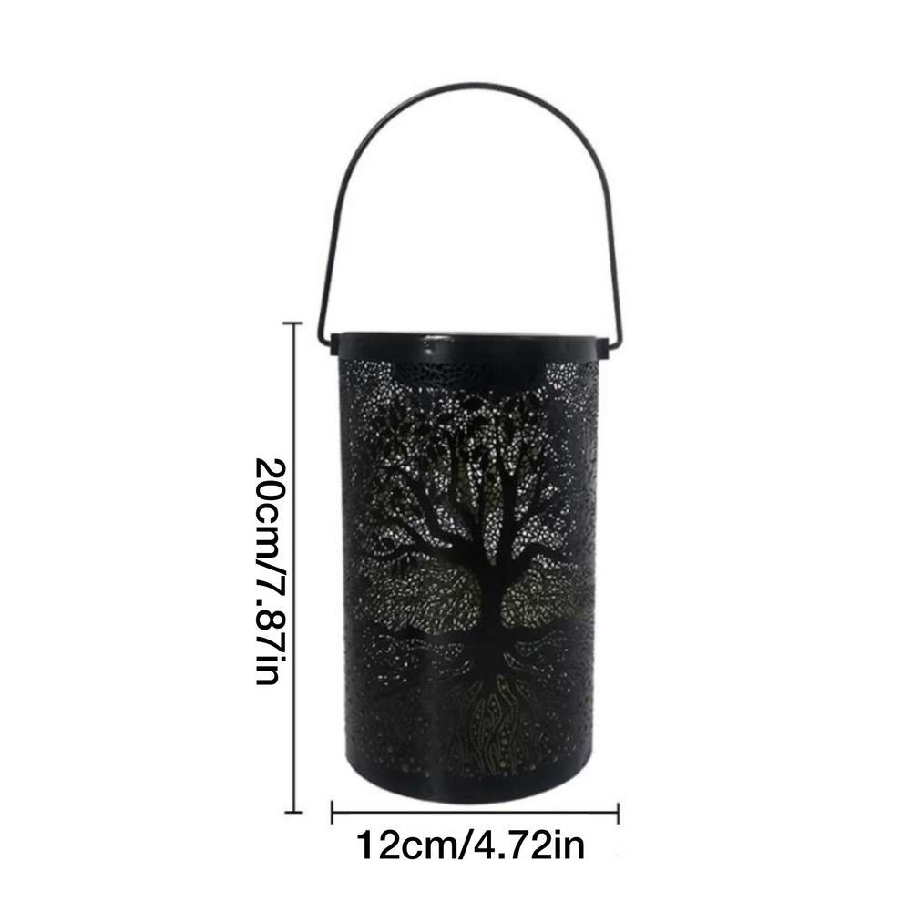 Garden Wrought Iron Cylindrical Solar Lamp