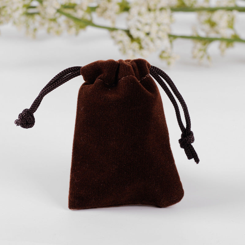 Flannel Drawstring Jewelry Solid Drawstring Pocket