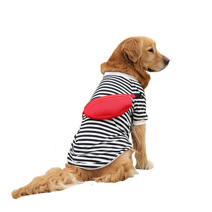 Medium-sized Dog Large Dog Autumn And Autumn Striped Thin Vest