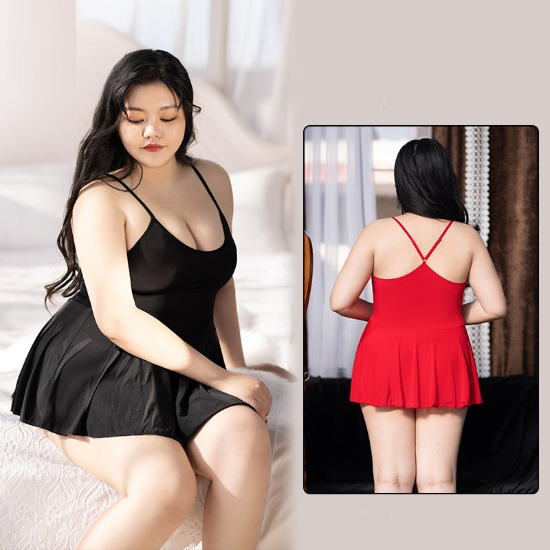 Women's Plus Size Suspender Skirt Suit Underwear