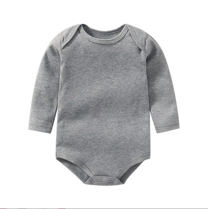 Newborn Solid Color Cotton One-piece Romper Crawl
