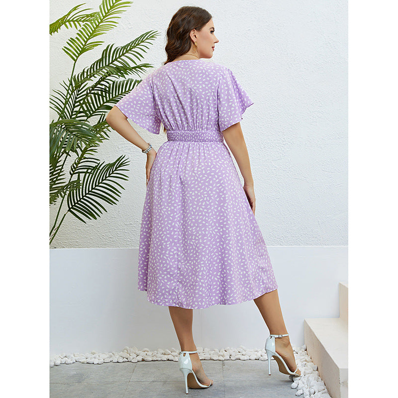 Purple Loose Plus Size Dress