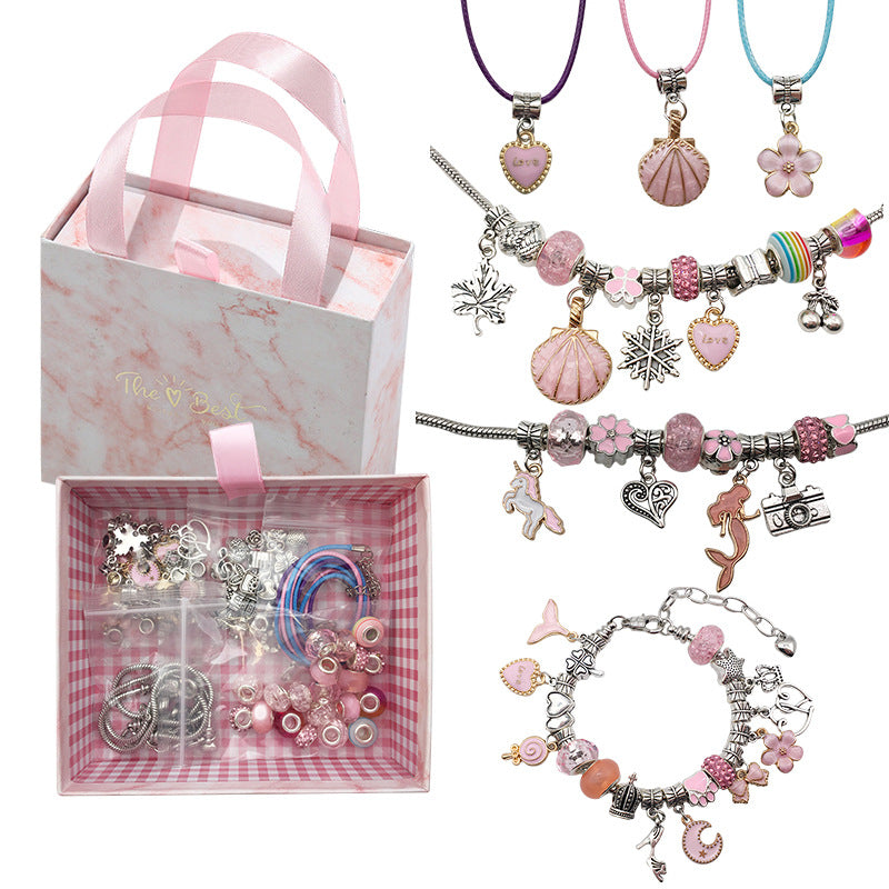 Cartoon Fancy Beaded Bracelet Set Handmade DIY Ornament Gift Box