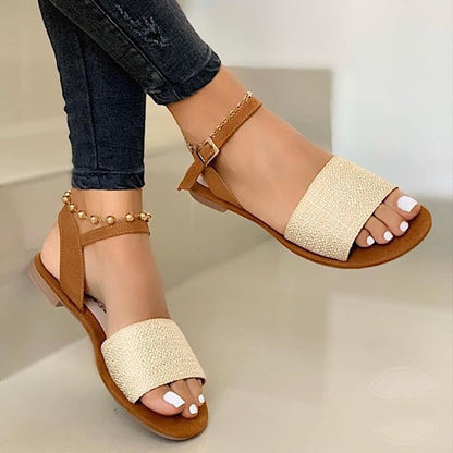 Women's Plus Size Buckle Casual Sandals