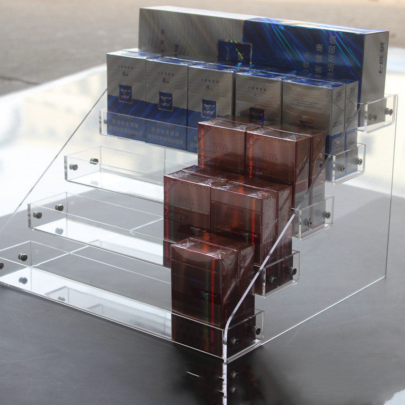 Convenience Store Supermarket Acrylic Cigarette Storage Display Rack