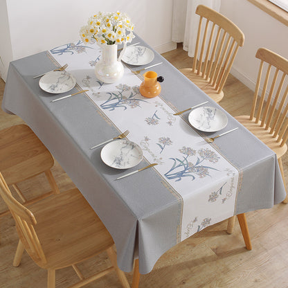 Printed Check Thickened Round Table Wash Free