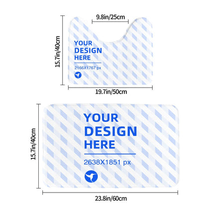 Create Your Own 24x16in Flannel Anti-Slip Floor Mats Two Piece Set
