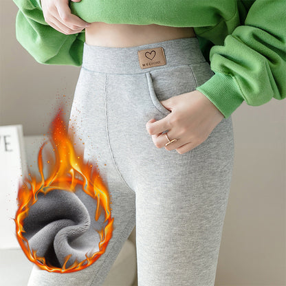 Solid Color Grey Plus Size Pocket Leggings Stretch