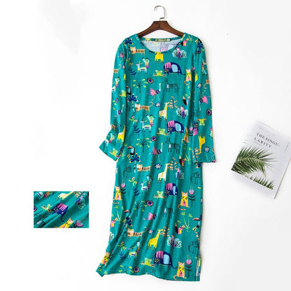 Lengthened Plus Size Nightdress Autumn Style Long Sleeves