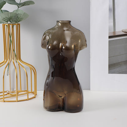 Colored Glass Body Art Flower Arrangement Vase Ornaments