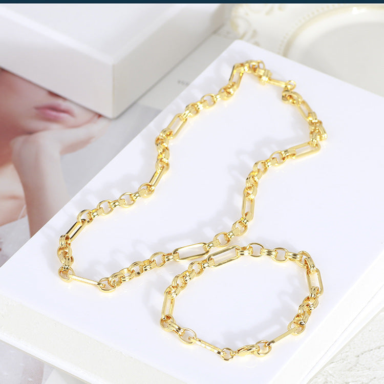 Personalized Simple Splicing Chain Metal Texture Bare Chain Necklace