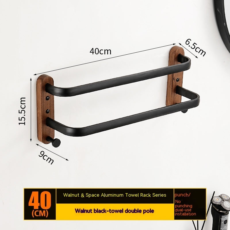 Solid Wood Towel Rack Wall Hanging Multi-bar