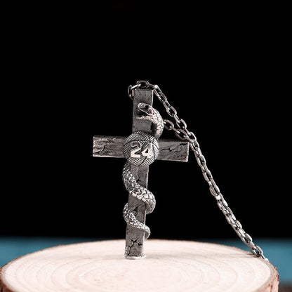 S925 Silver Personalized Hip Hop Men's Cross Necklace