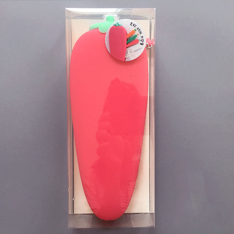 Silicone Pencil Bag Student Cute Plush Storage Bag