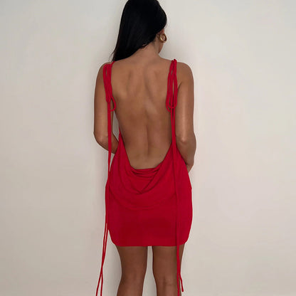 Women's Back Lace Fitting High Waist Dress