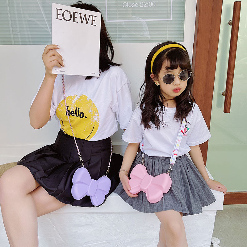 Diagonal Coin Purse Bow Princess Bag Parent-child Bag