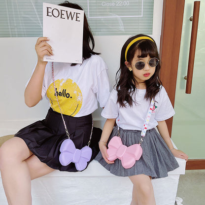 Diagonal Coin Purse Bow Princess Bag Parent-child Bag