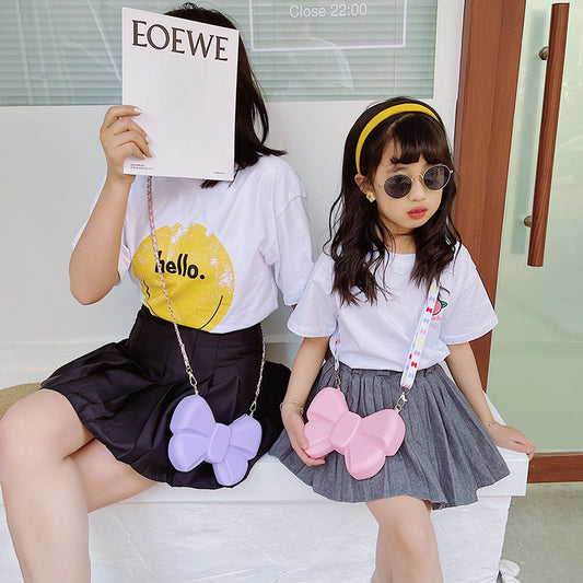 Diagonal Coin Purse Bow Princess Bag Parent-child Bag