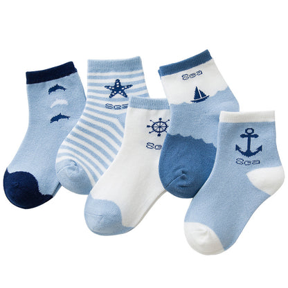 Cartoon Ocean Wind Cotton Children's Socks