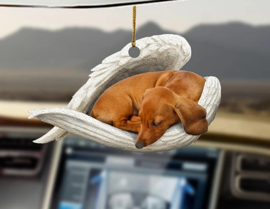 Car Pendant Sleeping Dog Angel Home Decor Acrylic Showcase Hanging Ornaments For Doors