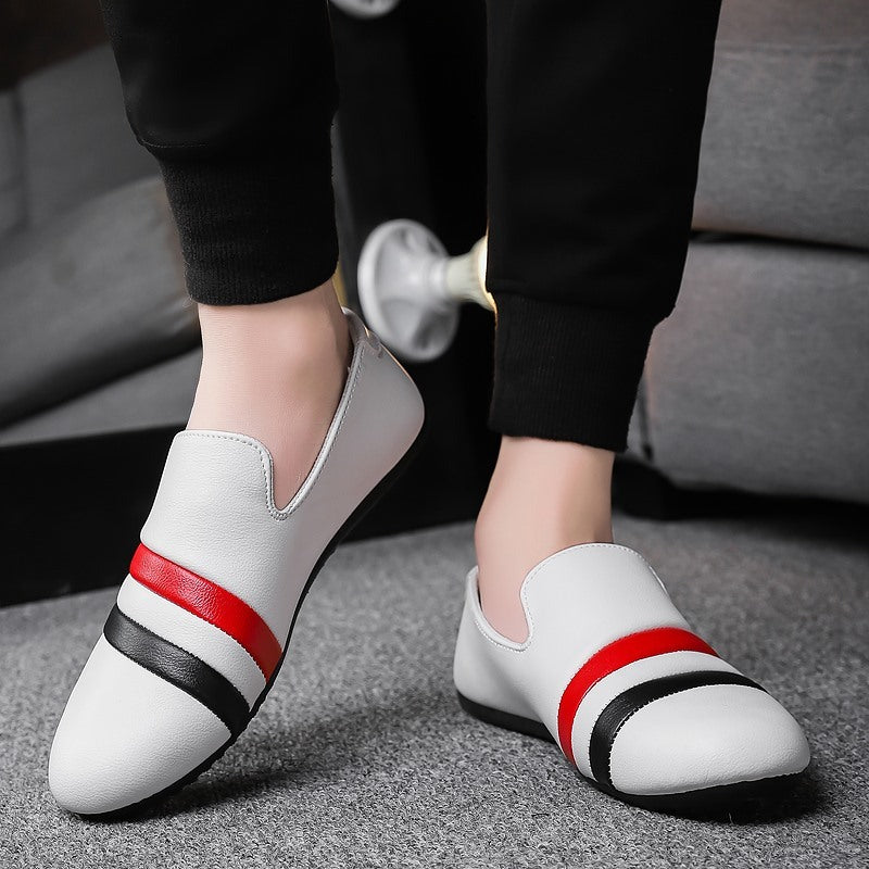 Waterproof Non-slip Chef Men's Shoes For Work Casual Leather Shoes For Hairdresser Black Peas Shoes