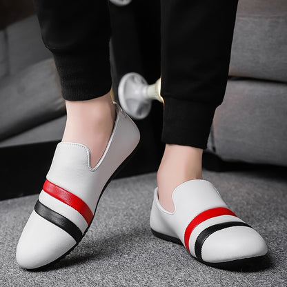 Waterproof Non-slip Chef Men's Shoes For Work Casual Leather Shoes For Hairdresser Black Peas Shoes