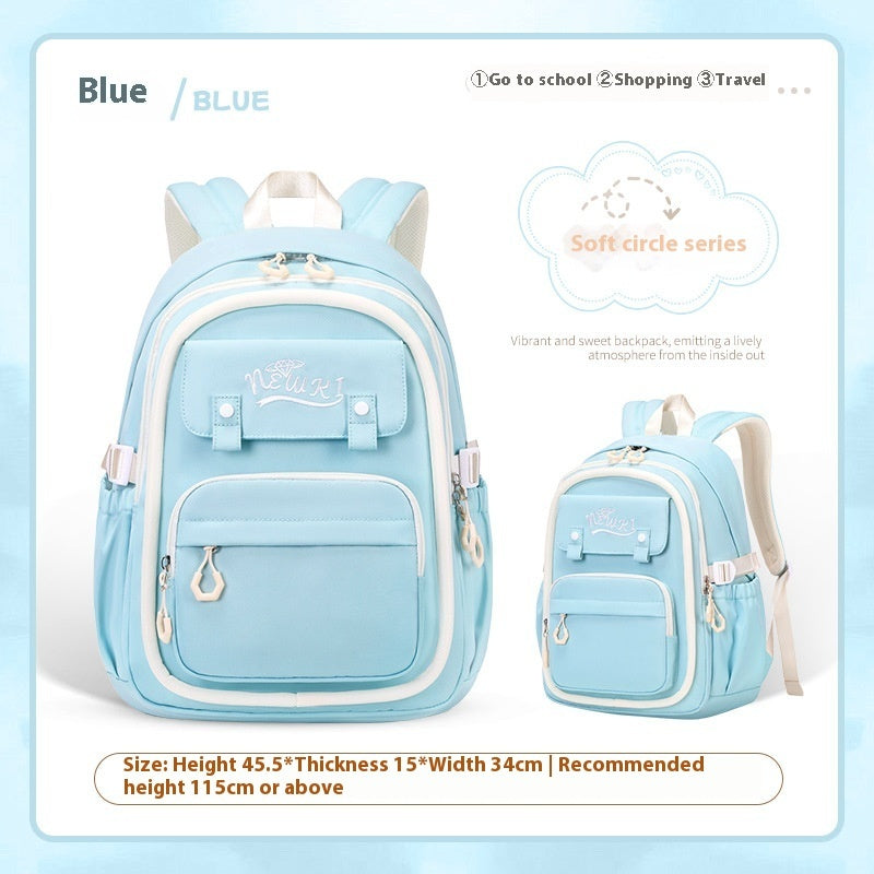 Girls' Super Lightweight Large Capacity Multi-compartment Waterproof Backpack