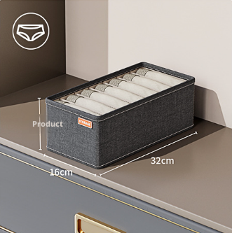 Underwear storage box-20 compartments-dark grey-cationic-1 piece