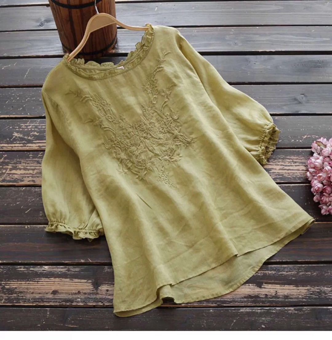 Fashion Cotton Plus Size Loose Embroidered T-shirt