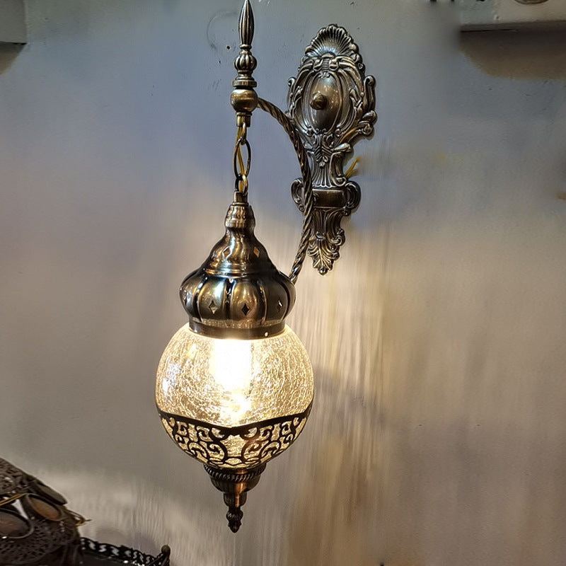 Hollow Wrought Iron Wall Lamp For Bedroom Western Restaurant