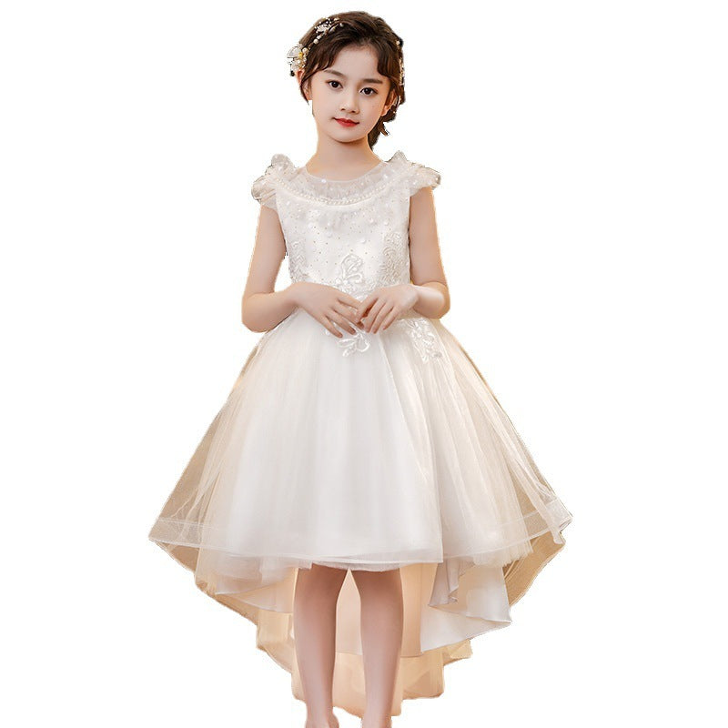 Children's Summer High-end European And American Flower Girl Dress Catwalk Piano Performance