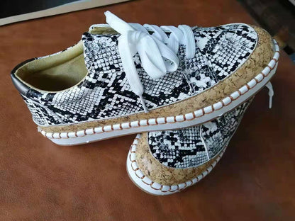 Platform Snake Print Fashion Casual Single Women Shoes - FLIPSTYLEZLLC