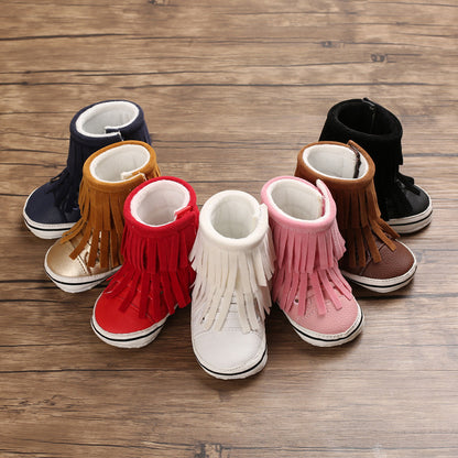 PU Tassel Snow Boots Warm Baby Shoes