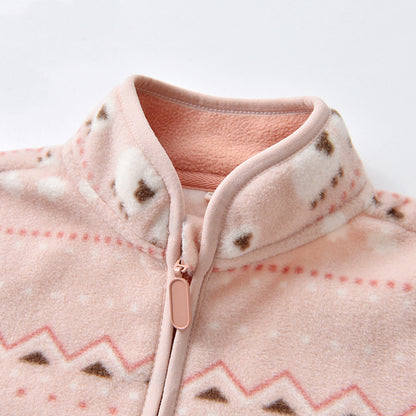 Baby Cartoon Polar Fleece Jacket Thin Long Sleeve