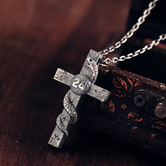 S925 Silver Personalized Hip Hop Men's Cross Necklace