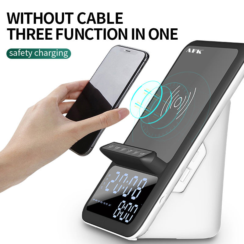 Bluetooth Speaker Clock With Wireless Charger Phone Holder