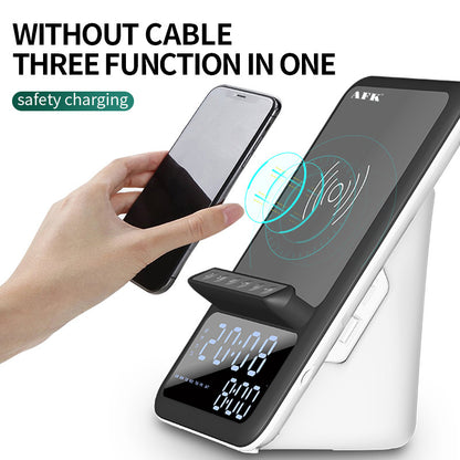 Bluetooth Speaker Clock With Wireless Charger Phone Holder