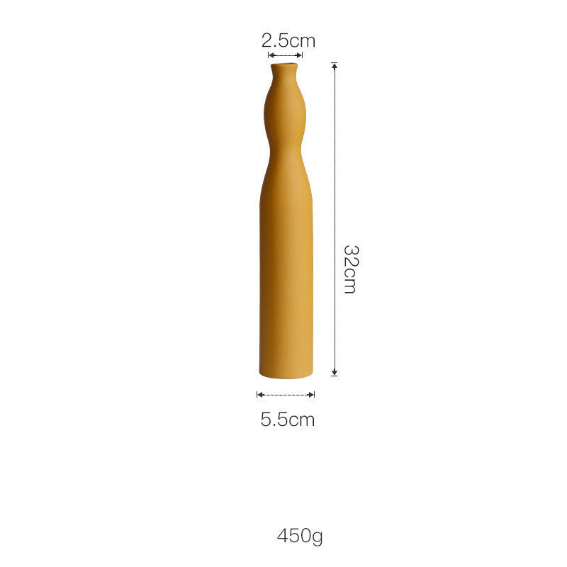 Morandi Color Nordic Style Creative Ceramic Dry Flower Vase Living Room Flower