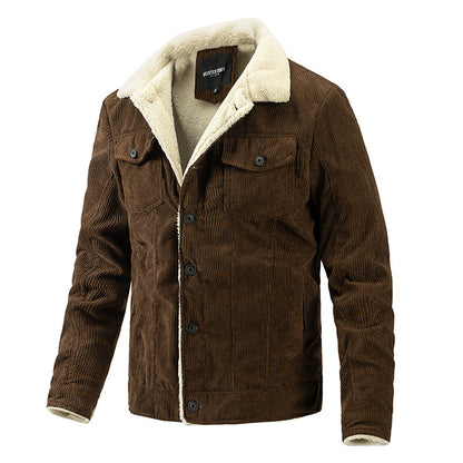 Men's Plus Fleece Jacket Fashion Warm Casual Jacket Trend Men's Clothing