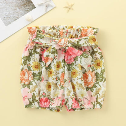Children's Hanging Romper Floral Shorts Set