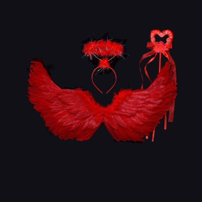 Wings Props Flower Girl Dress Up Halloween Christmas Show Feather Wings