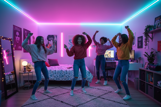 Bedroom Dance Party with LED Light Strips