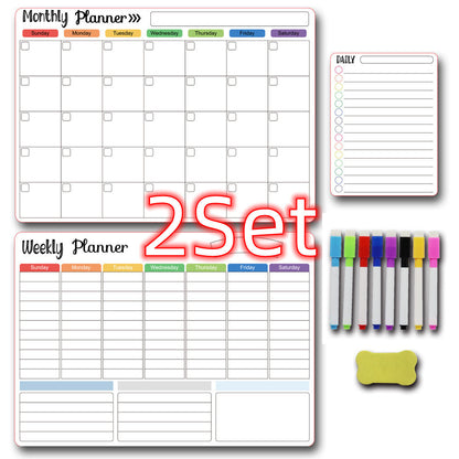 Calendar Magnetic White-board Wall Sticker Learning Schedule Refridgerator Magnets Message Board
