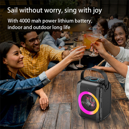 Bluetooth Speaker Wireless Connection Portable With Cool Light Circle  Full Frequency Speaker  Portable And Horizontal